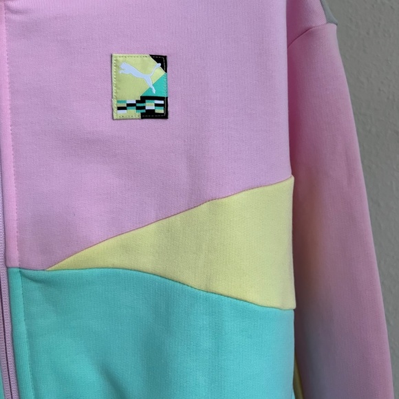Puma International Vintage Pastel Track Jacket XS🌴💕80s 90s vintage vaporwave - Picture 7 of 17